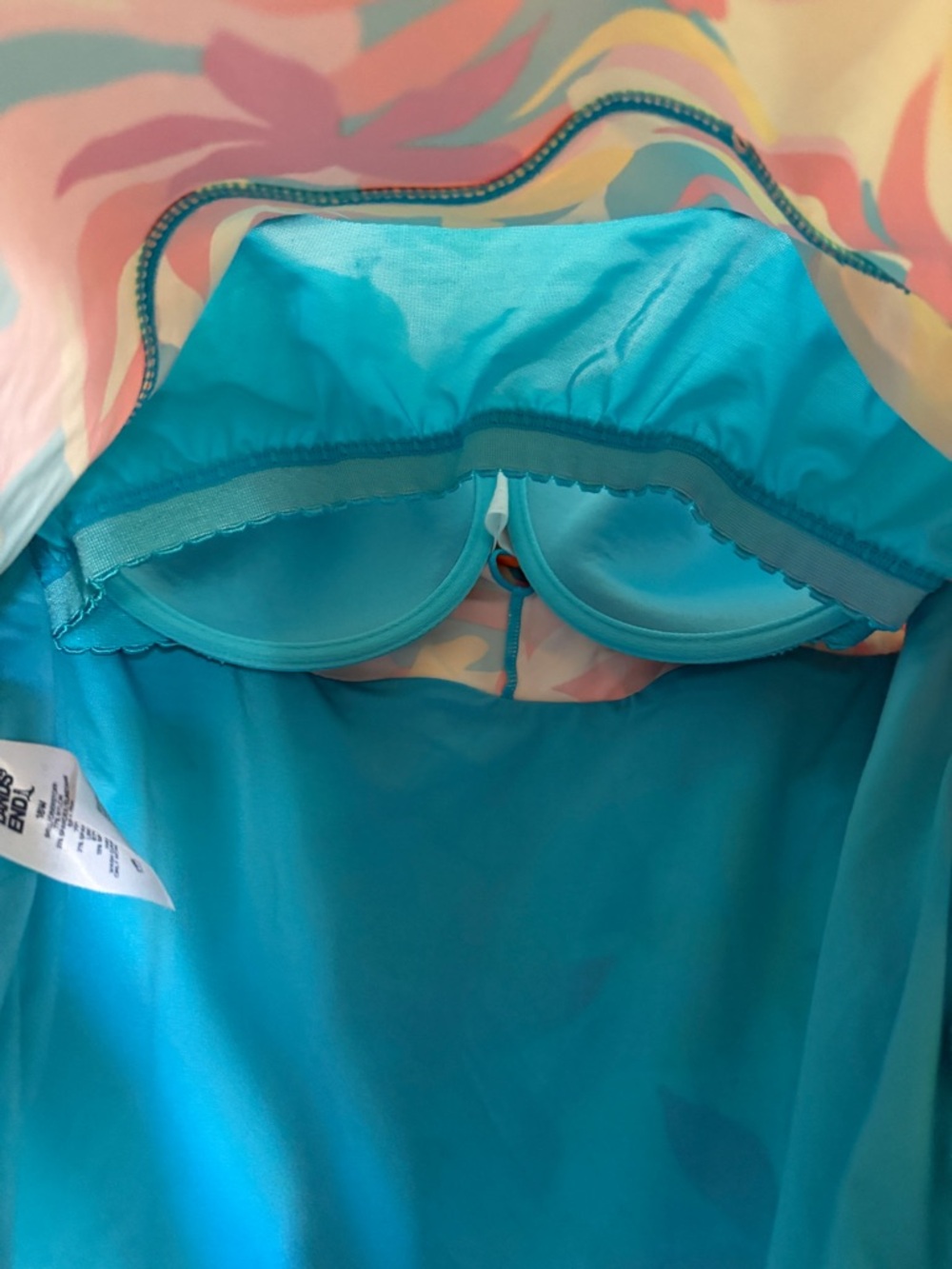 Lands' End Floral Twist-Front Tankini Top in Multicolor Underwire 18W - Picture 5 of 6